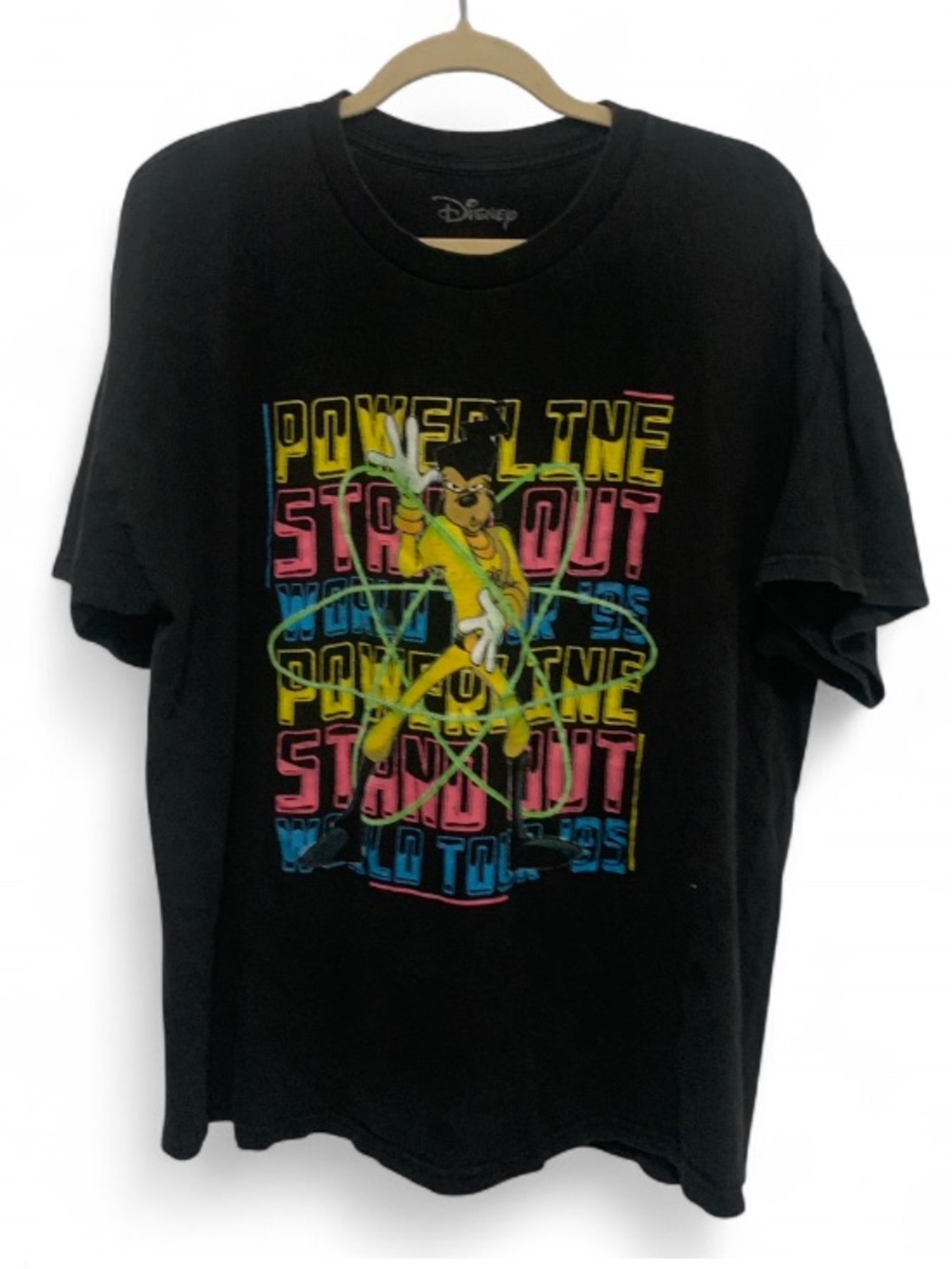 Disney Goofy Movie Black Short Sleeve 'Powerline Stand Out' Graphic Tee